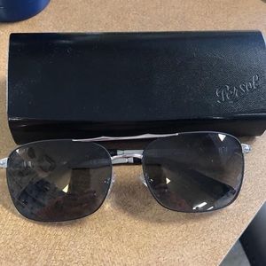 Persol Men's Sunglasses- Gunmetal/black Frame w/Polar Grey